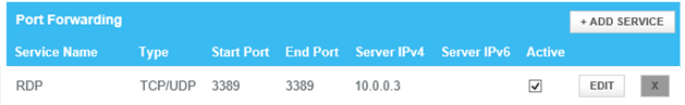 Port Forwarding Example