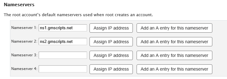 WHM DNS Setup